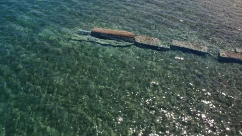 Underwater pollution from broken pipeline Stock Footage 319749054
