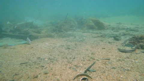 Underwater Pollution Hazard Stock Footage 144816615