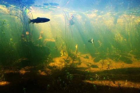 Underwater Pond Stock Photos