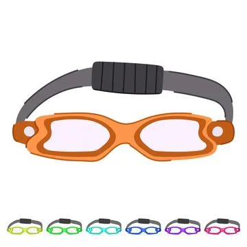 Underwater pool goggles vector cartoon graphic Illustrazione stock