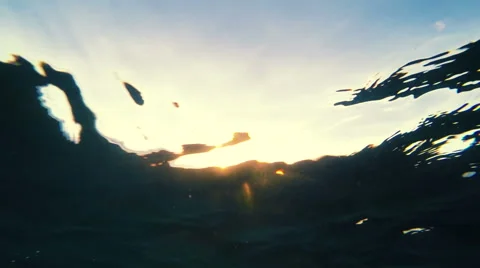 Underwater Pop Up Sunset Stock Footage 52710237