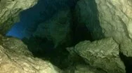 Underwater Pov Of Cave Diving. Stock Footage
