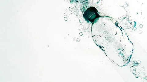 Underwater POV of a Small Plastic Bottle being Dropped into a Quiet Pond. Stock Footage 50367772