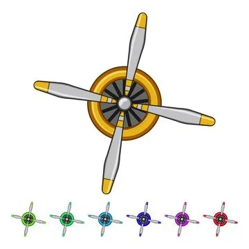 Underwater propeller cartoon vector graphic Stock Illustration