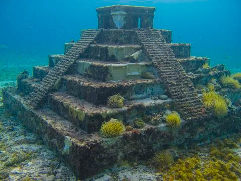 Underwater pyramid Stock Photos
