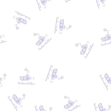 Underwater robot glyph vector seamless pattern Stock Illustration