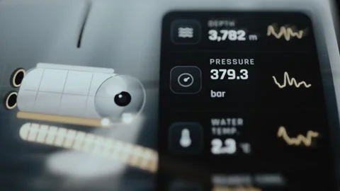 Underwater ROV model operating at 3782 meters depth Stock Footage 342484190