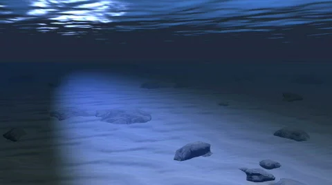 Underwater Sandy Bottom Spotlight 스톡 동영상 338925