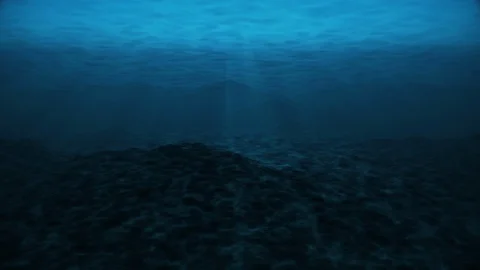 Underwater scene with bright light. 3d rendering  Stock Footage 121005028