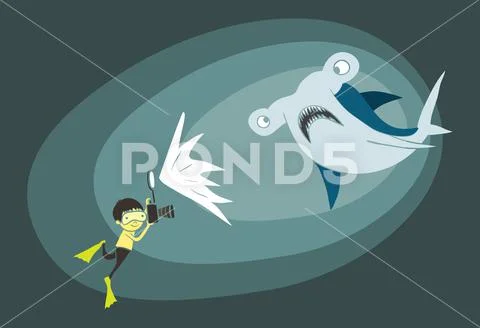 Underwater scene cartoon Stock Illustration
