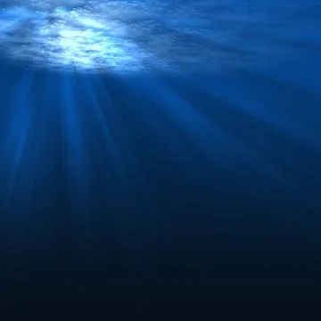 Underwater scene with rays of light Stock Photos