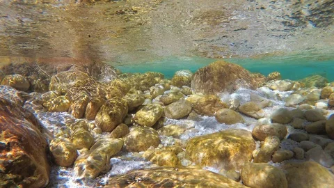 Underwater scene - So?a river, slow motion 動画素材 130027635