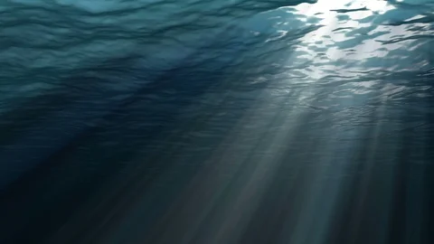 Underwater scene with sun shining through the water Video stock 105293471