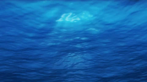 Underwater scene with sunrays shining through the water's surface Stock Footage 32906274