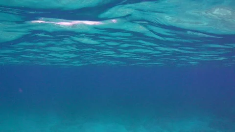 Underwater Scene With  Sunrays Shining on The Water's Surface Stock Footage 103619040