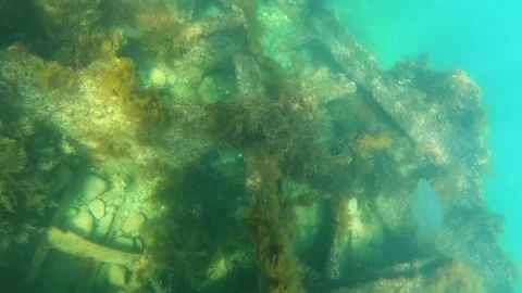 Underwater ship in black sea Stock Footage 130666584