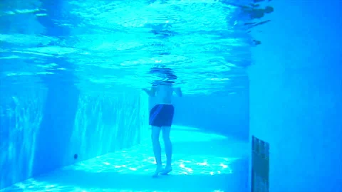 Underwater shooting in the pool Stock Footage 94032963