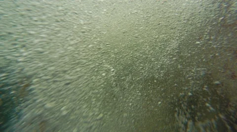 Underwater shot of bubbles passing by while cruising in the boat Video stock 56241338
