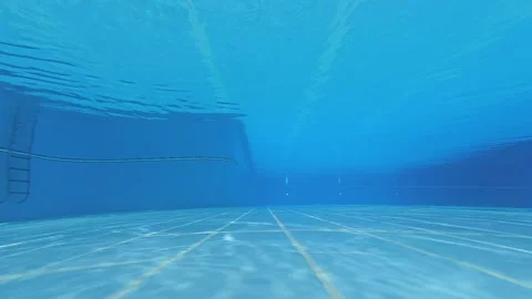 Underwater shot of an clean empty inside of the swimming pool. Stock Footage 201821793
