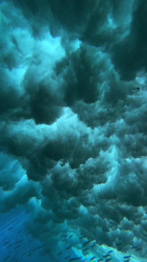 Underwater shot of ocean wave.slow motion.Vertical video Stock Footage 296203876