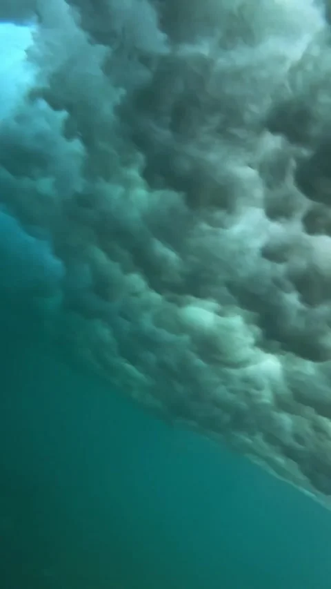 Underwater shot of ocean wave.slow motion.Vertical video Stock Footage 296203895