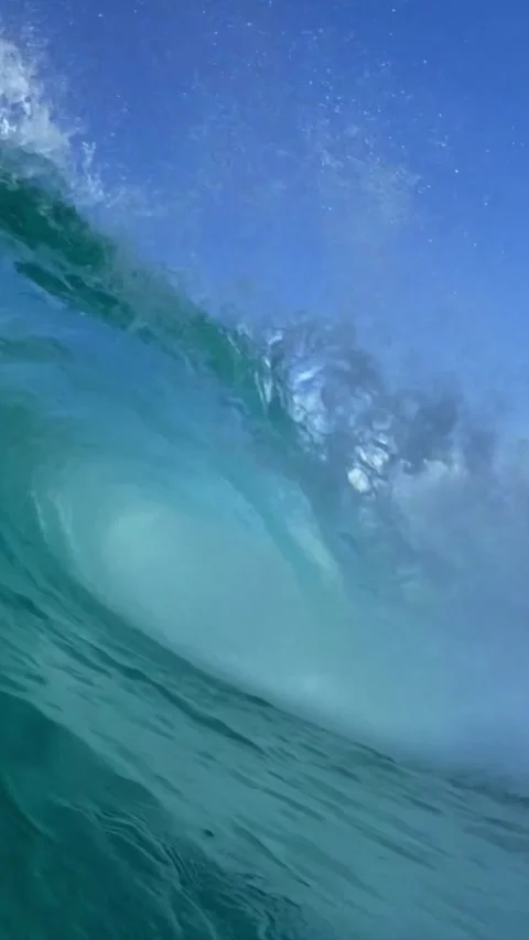 Underwater shot of ocean wave.Vertical video Stock Footage 296214201