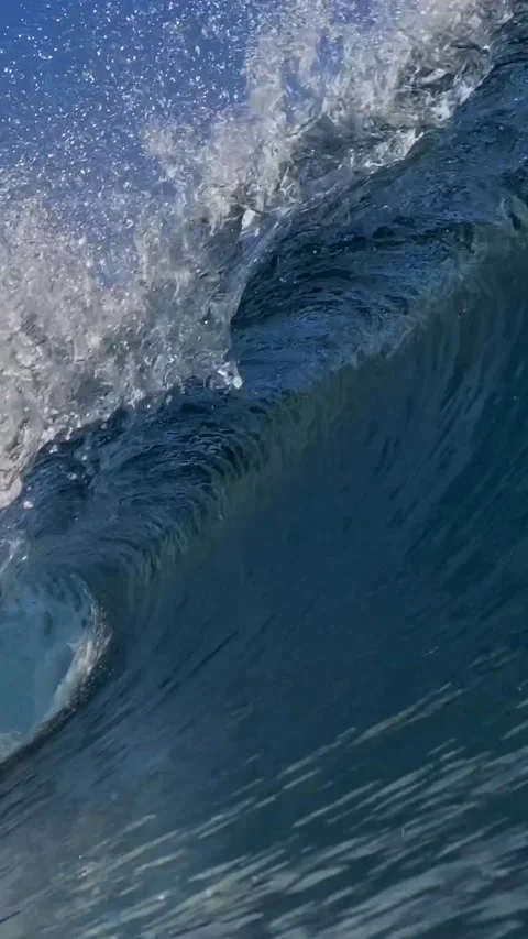 Underwater shot of ocean wave.Vertical video Stock Footage 296214209