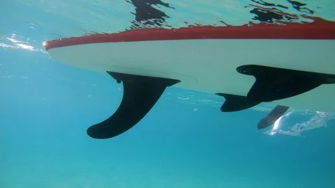 Underwater shot of a paddle board. Stock Footage 93220915