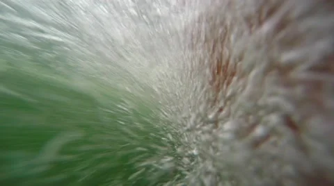 Underwater shot of a professional fishing boat moving through ocean Stock Footage