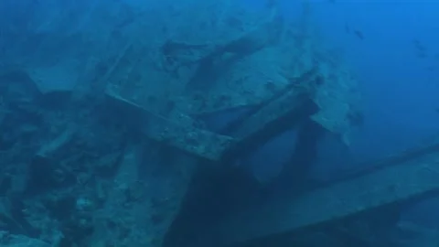 Underwater Shot Of Shipreck II War Stock Footage 285017422
