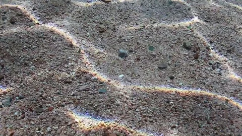 Underwater shot of sunlight reflection on the sandy sea bottom Stock Footage 82749364