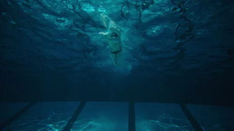 Underwater shot of a swimmer in the pool Stock Footage 283139091
