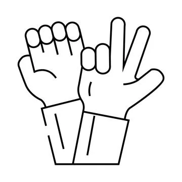 Underwater sign language line icon vector illustration Stock Illustration