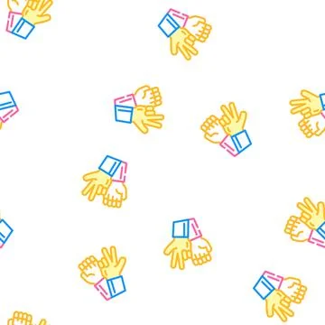 Underwater sign language vector seamless pattern Stock Illustration