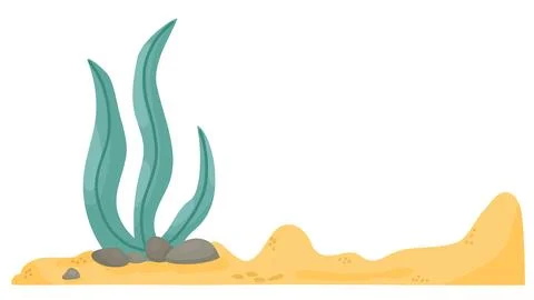 Underwater simple cartoon background. Stock Illustration