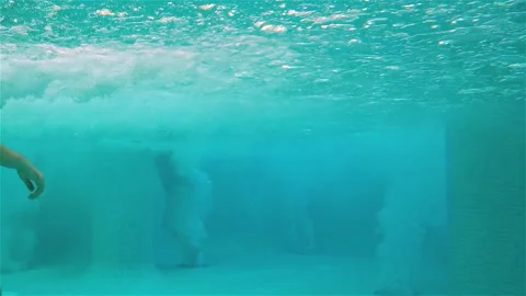 Underwater Spa Bubbles Big Pool Stock Footage 132100990