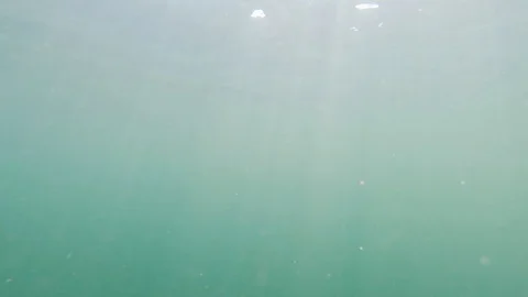 Underwater Sun Rays and Waves in Turquoise Lake in N Canada, Soft Focus Stock Footage 114110035