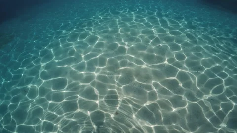 Underwater sun reflection on ocean seabed Stock Footage 203270819