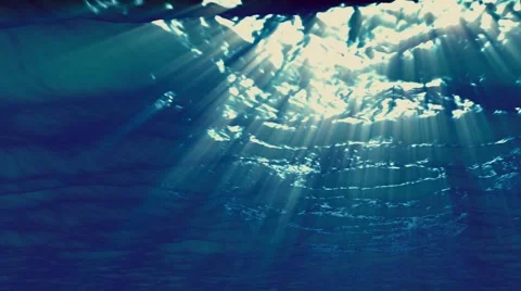 Underwater sunbeams Effect, Ocean waves Stockbeeldmateriaal 60648428