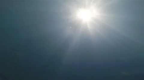 Underwater sunrays and diver Stockbeeldmateriaal 40670814