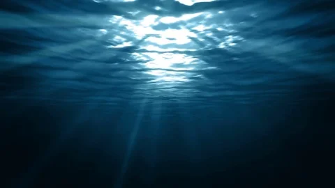 Underwater surface animated background with light rays Stock Footage 84751621