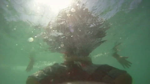 Underwater Surfer Waiting  Video stock 841179