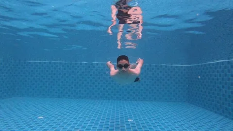 Underwater Swimming Experience in a Pool Stock Footage 315782428
