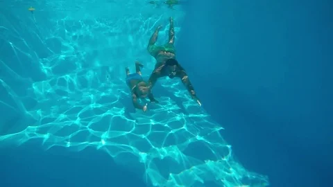 Underwater swimming. Stock Footage 80301394