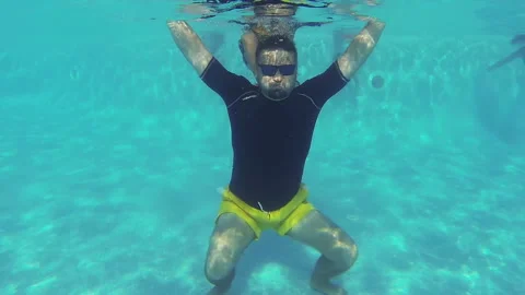 Underwater swimming. Stock Footage 94662969