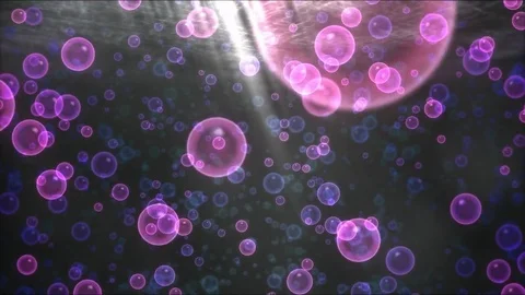 Underwater Travel Animation with Bubbles - Loop Rainbow Stock Footage 75466173
