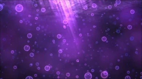 Underwater Travel Animation with Bubbles - Loop Purple Stockbeeldmateriaal 75469545