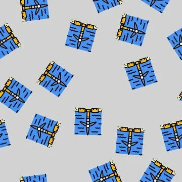 Underwater turbine vector seamless pattern イラスト素材