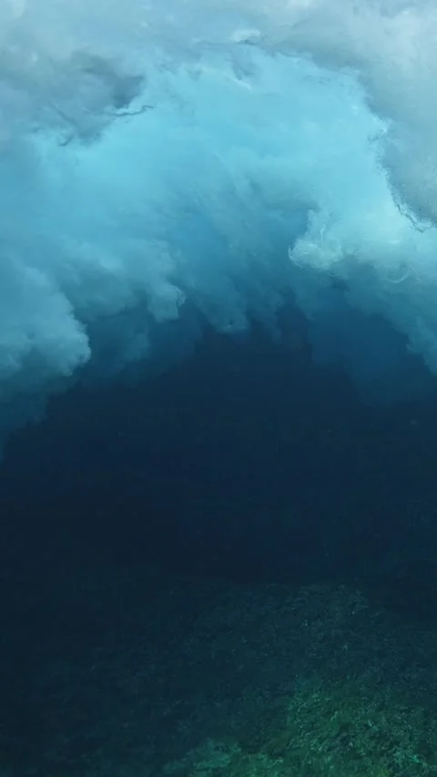 Underwater Turbulence with Surf Waves Creating Dynamic Motion Stock Footage 335197870