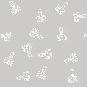 Underwater video camera line seamless pattern Illustrazione stock